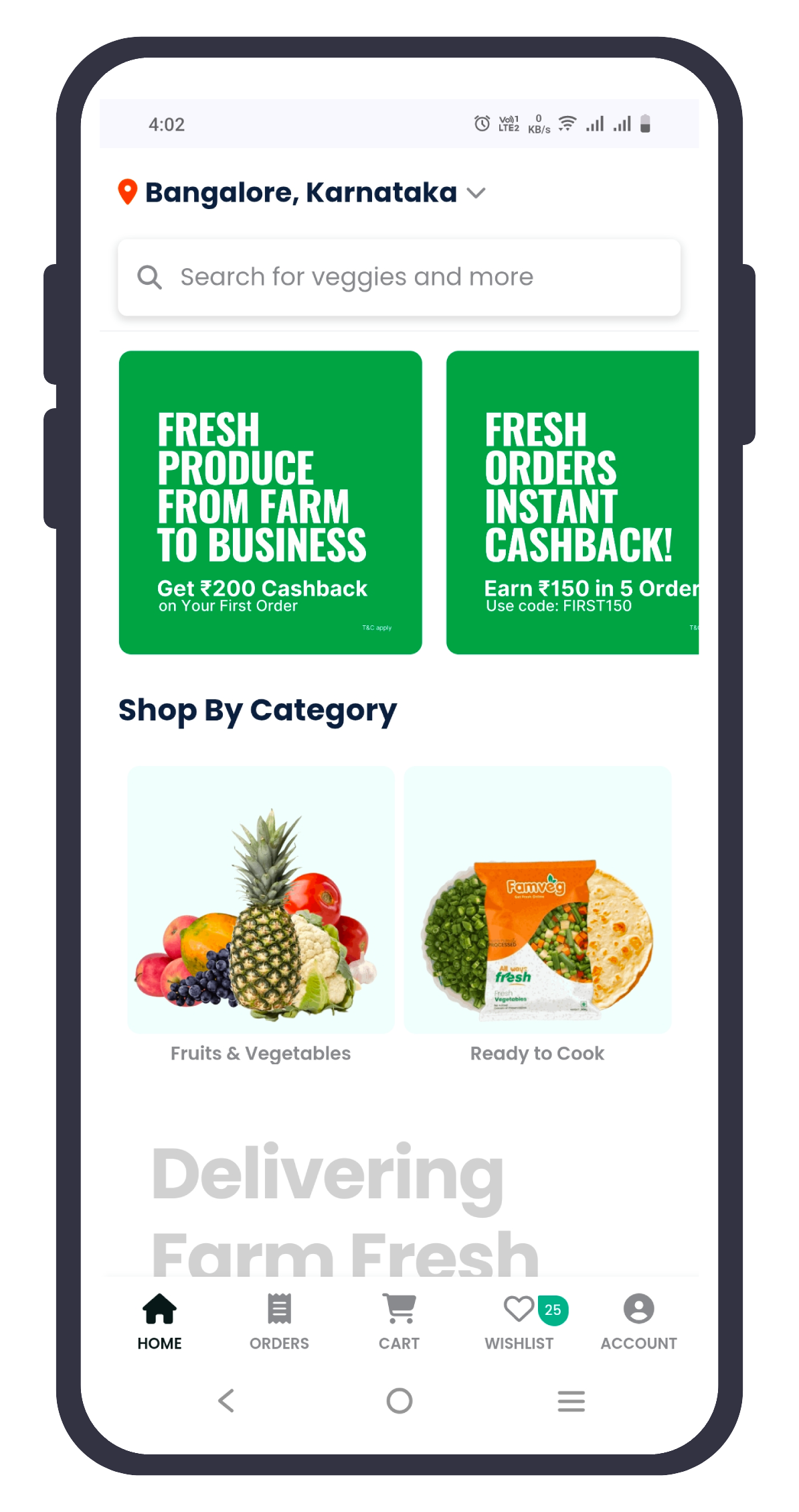 FreshLink Mobile App Screenshot